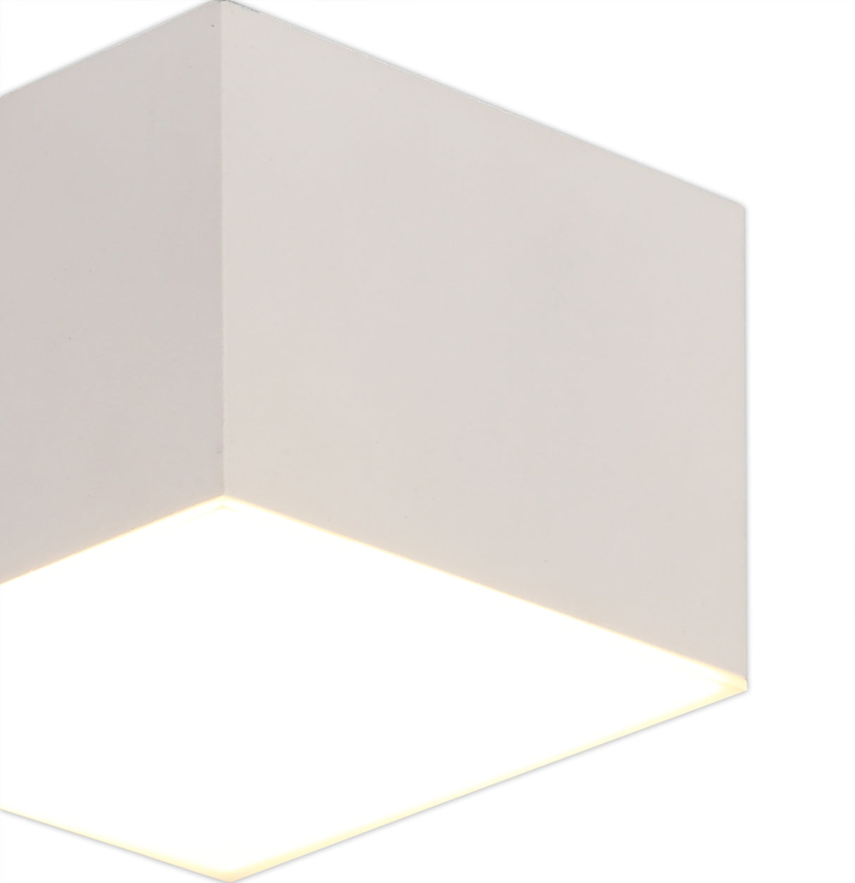 POL2837 Pollux Surface Square Spotlight 9cm 10W LED in a Sand White/Frosted White Finish