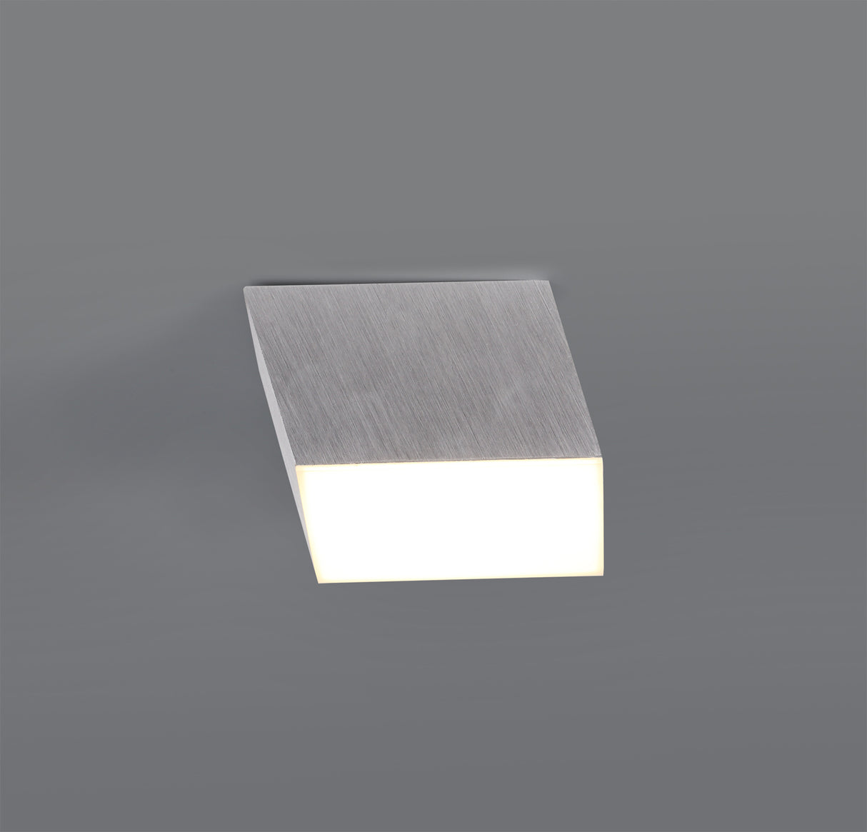 POL3837 Pollux Surface Square Spotlight 9cm 10W LED in a Satin Alum./Frosted White Finish