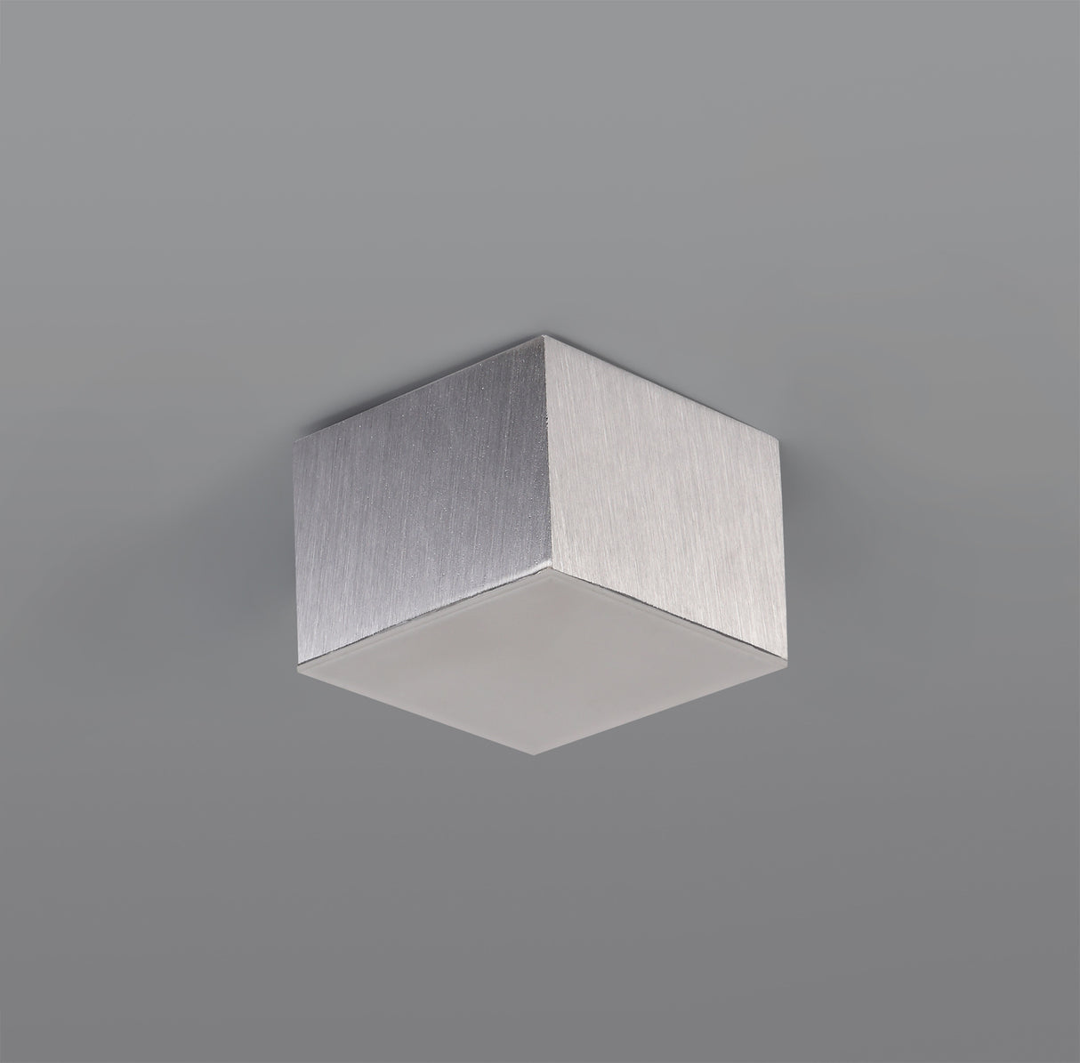 POL3837 Pollux Surface Square Spotlight 9cm 10W LED in a Satin Alum./Frosted White Finish