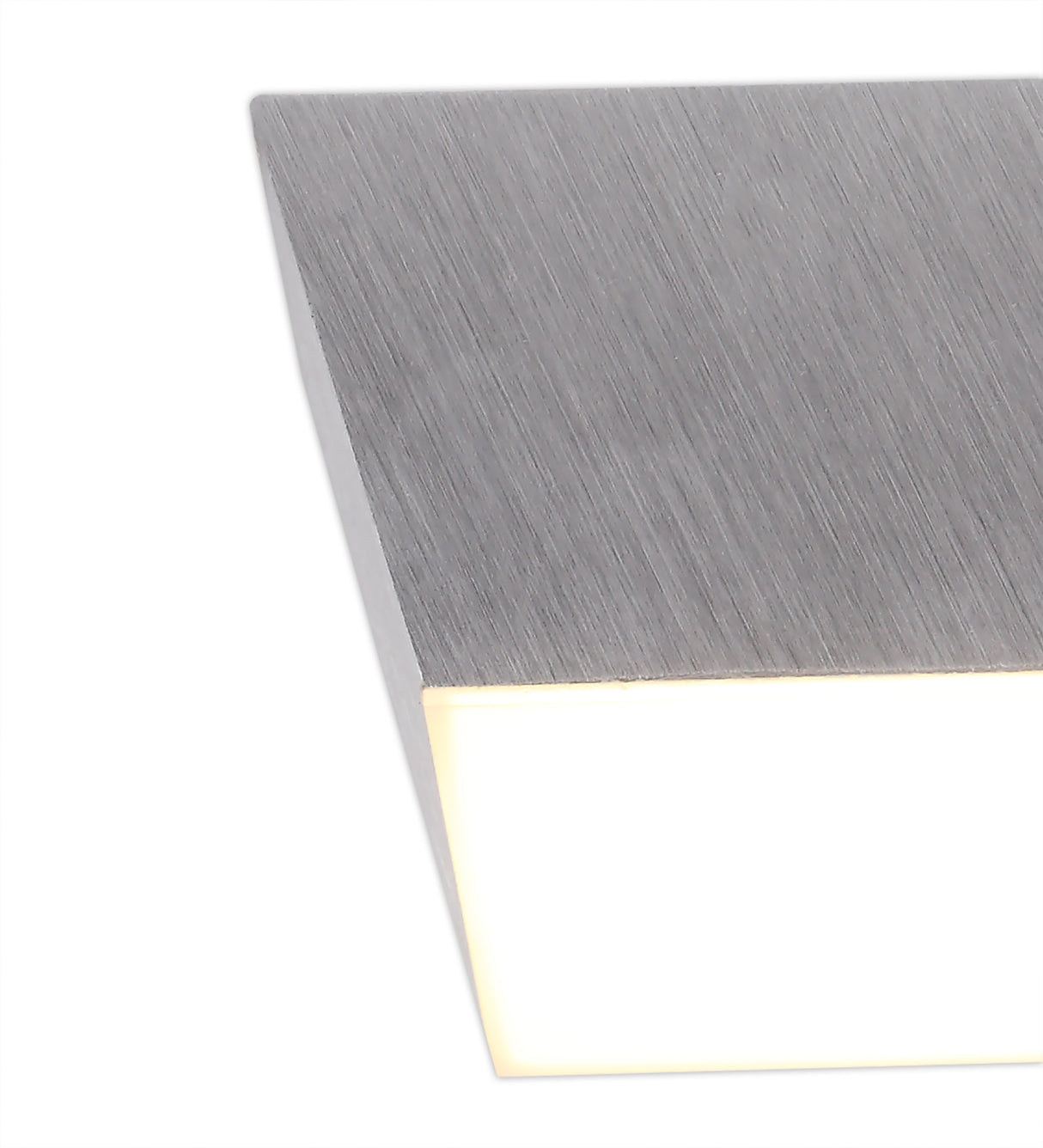 POL3837 Pollux Surface Square Spotlight 9cm 10W LED in a Satin Alum./Frosted White Finish