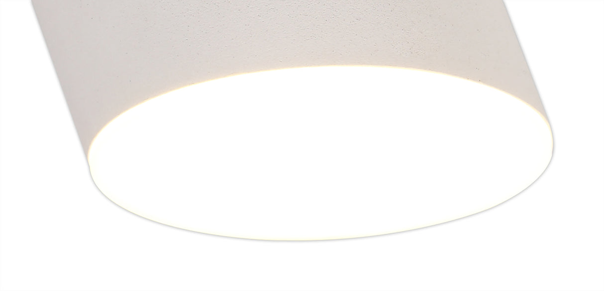 POL4837 Pollux Surface Round Spotlight 10.5cm 10W LED in a Sand White/Frosted White Finish