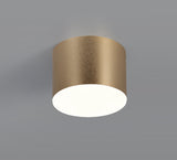 POL6837 Pollux Surface Round Spotlight 10.5cm 10W LED in a Satin Gold/Frosted White Finish