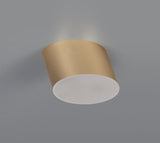 POL6837 Pollux Surface Round Spotlight 10.5cm 10W LED in a Satin Gold/Frosted White Finish