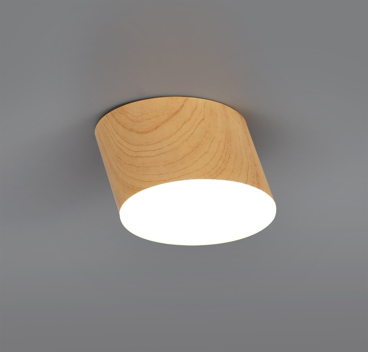 POL7837 Pollux Surface Round Spotlight 10.5cm 10W LED in a Pine Wood/Frosted White Finish