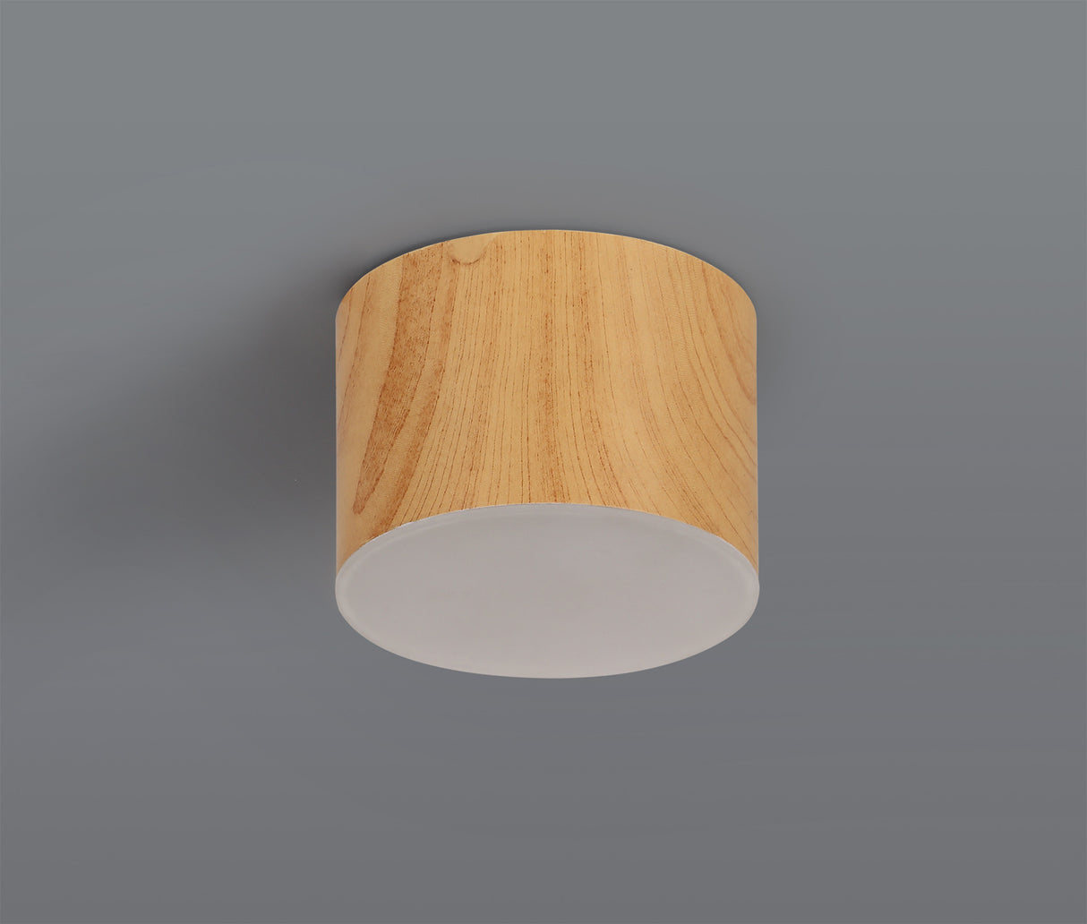 POL7837 Pollux Surface Round Spotlight 10.5cm 10W LED in a Pine Wood/Frosted White Finish