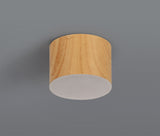 POL7837 Pollux Surface Round Spotlight 10.5cm 10W LED in a Pine Wood/Frosted White Finish