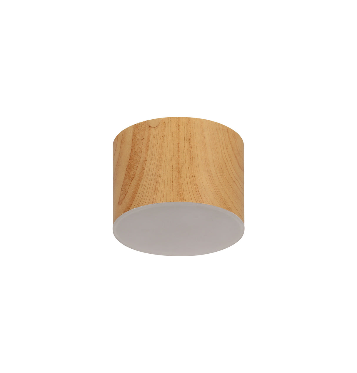 POL7837 Pollux Surface Round Spotlight 10.5cm 10W LED in a Pine Wood/Frosted White Finish