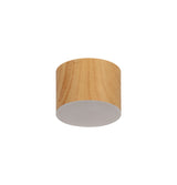 POL7837 Pollux Surface Round Spotlight 10.5cm 10W LED in a Pine Wood/Frosted White Finish