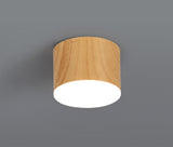 POL7837 Pollux Surface Round Spotlight 10.5cm 10W LED in a Pine Wood/Frosted White Finish