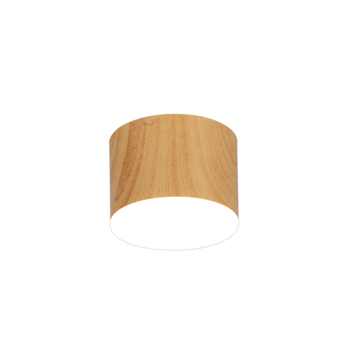 POL7837 Pollux Surface Round Spotlight 10.5cm 10W LED in a Pine Wood/Frosted White Finish