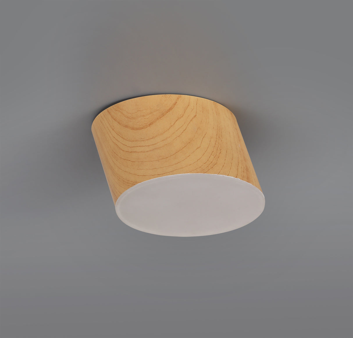 POL7837 Pollux Surface Round Spotlight 10.5cm 10W LED in a Pine Wood/Frosted White Finish