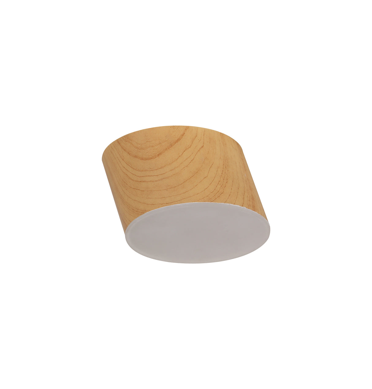 POL7837 Pollux Surface Round Spotlight 10.5cm 10W LED in a Pine Wood/Frosted White Finish