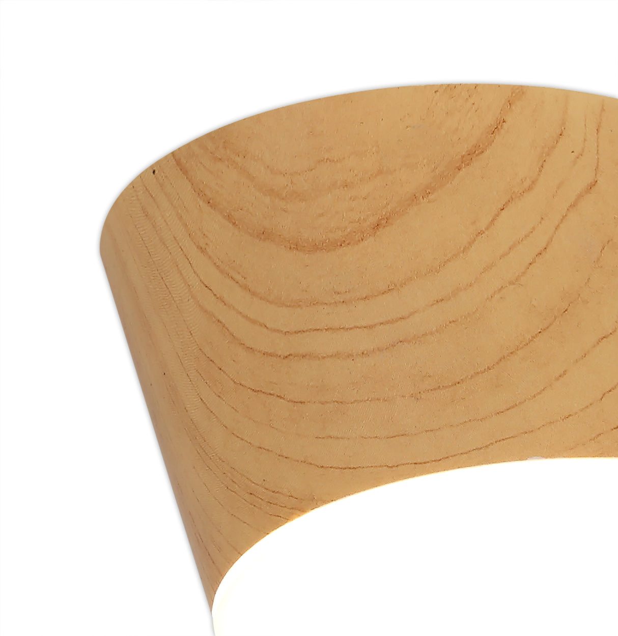 POL7837 Pollux Surface Round Spotlight 10.5cm 10W LED in a Pine Wood/Frosted White Finish