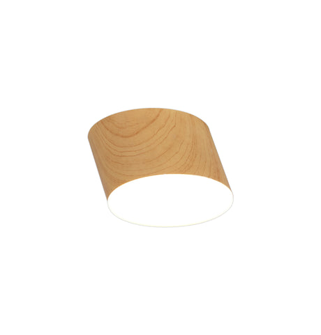 POL7837 Pollux Surface Round Spotlight 10.5cm 10W LED in a Pine Wood/Frosted White Finish