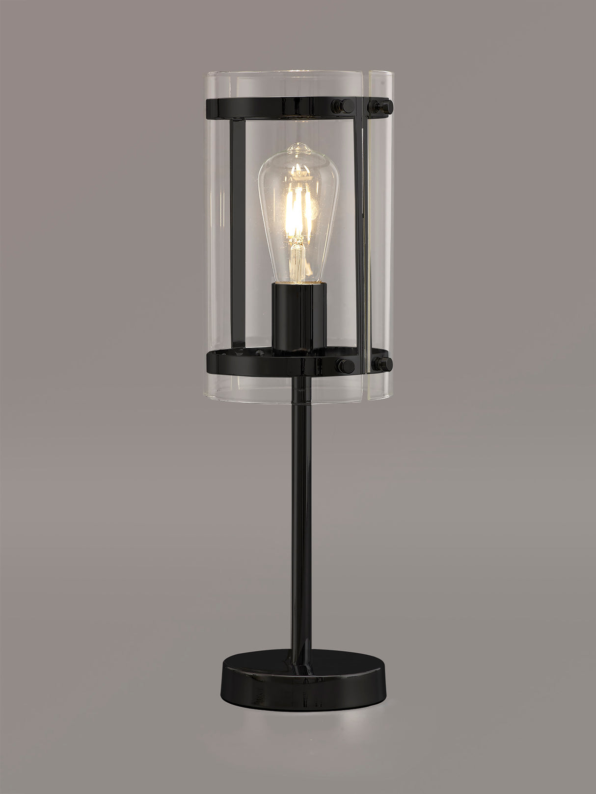 PRO0718 Propus 48.5cm Table Lamp 1 Light in a Matt Black/Clear Finish