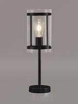 PRO0718 Propus 48.5cm Table Lamp 1 Light in a Matt Black/Clear Finish