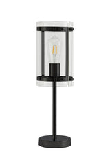 PRO0718 Propus 48.5cm Table Lamp 1 Light in a Matt Black/Clear Finish