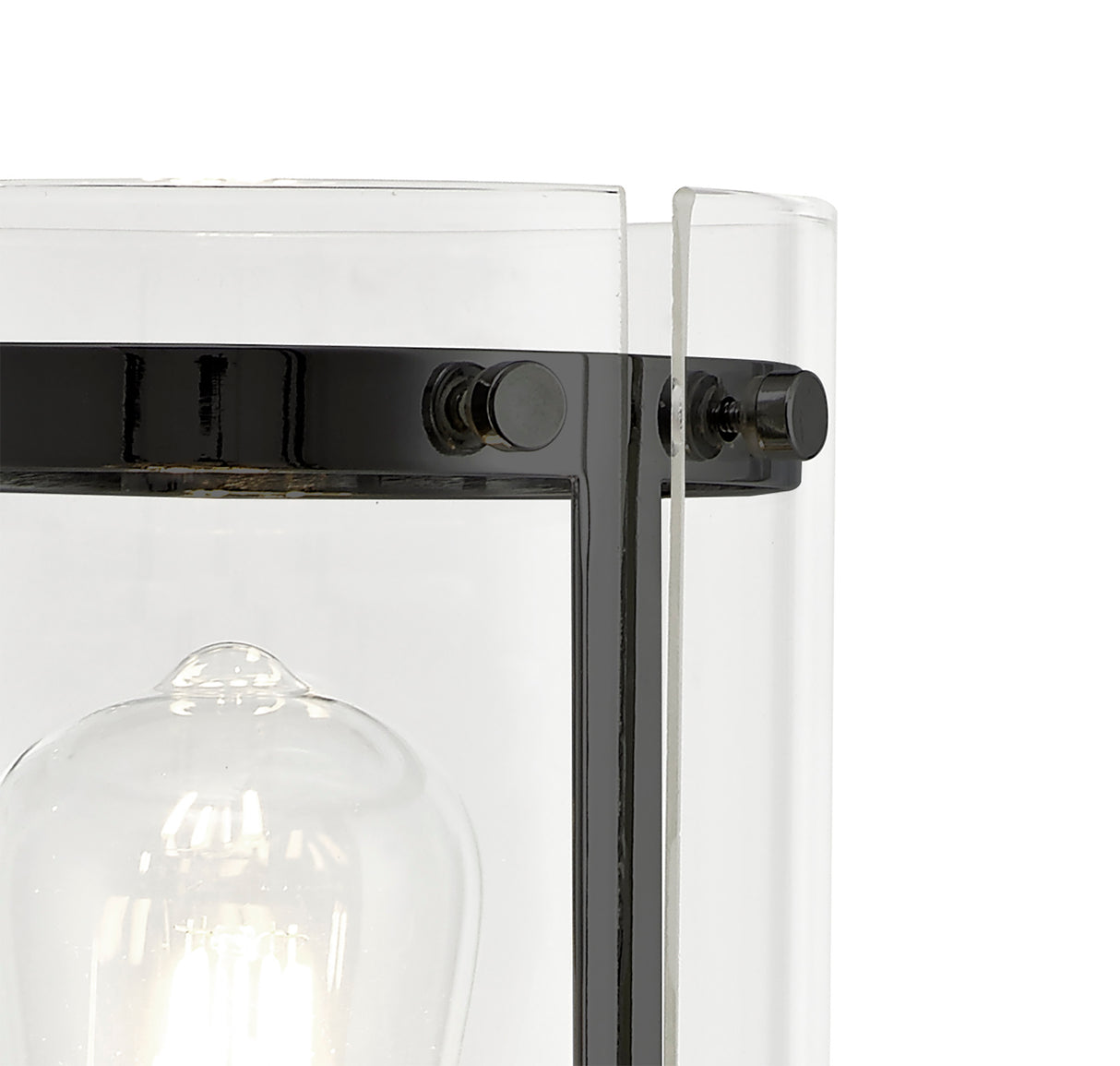 PRO0718 Propus 48.5cm Table Lamp 1 Light in a Matt Black/Clear Finish