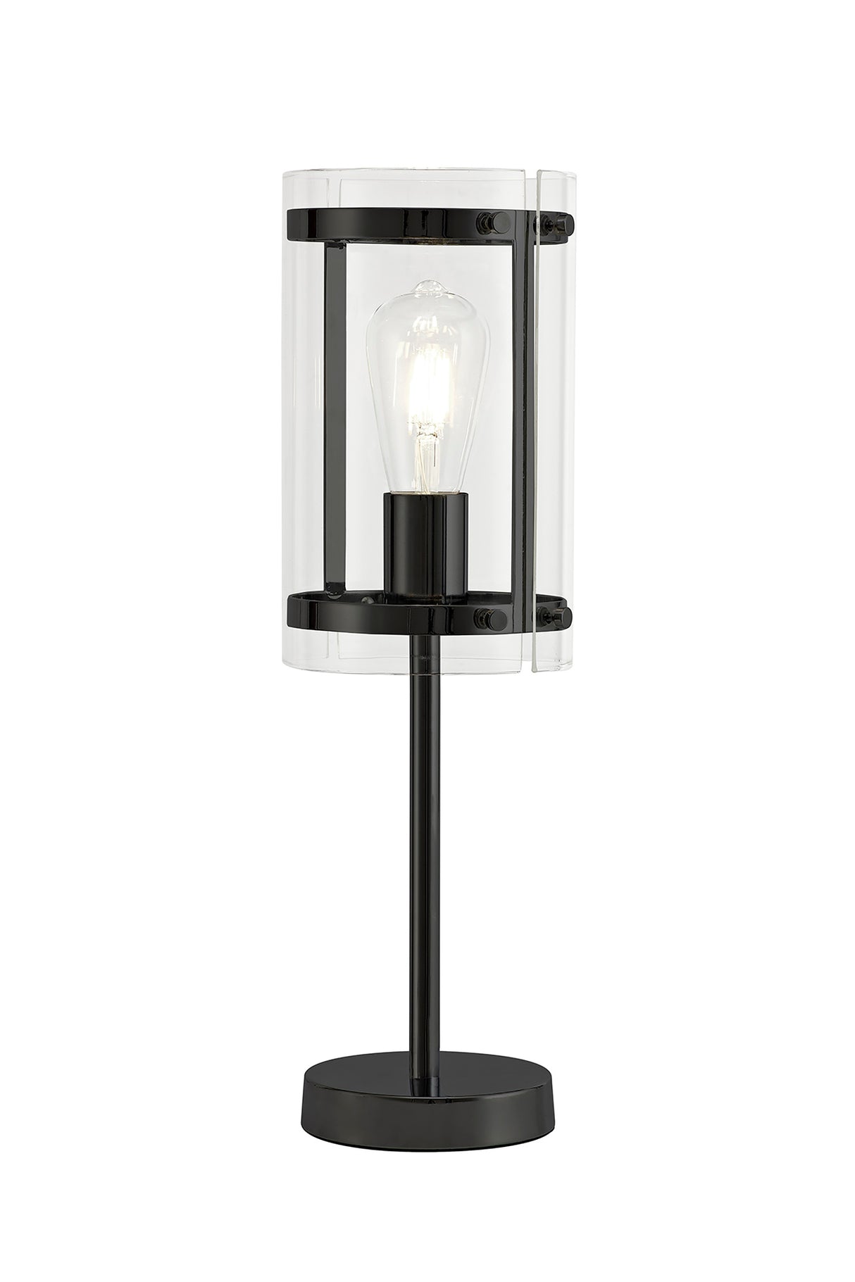 PRO0718 Propus 48.5cm Table Lamp 1 Light in a Matt Black/Clear Finish