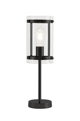 PRO0718 Propus 48.5cm Table Lamp 1 Light in a Matt Black/Clear Finish