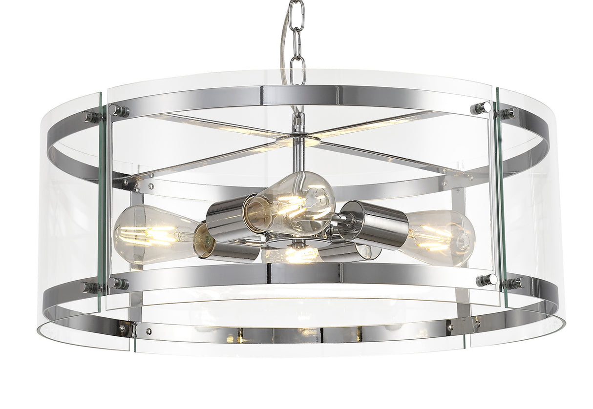 PRO4147 Propus Pendant 4 Light in a Chrome/Clear Finish