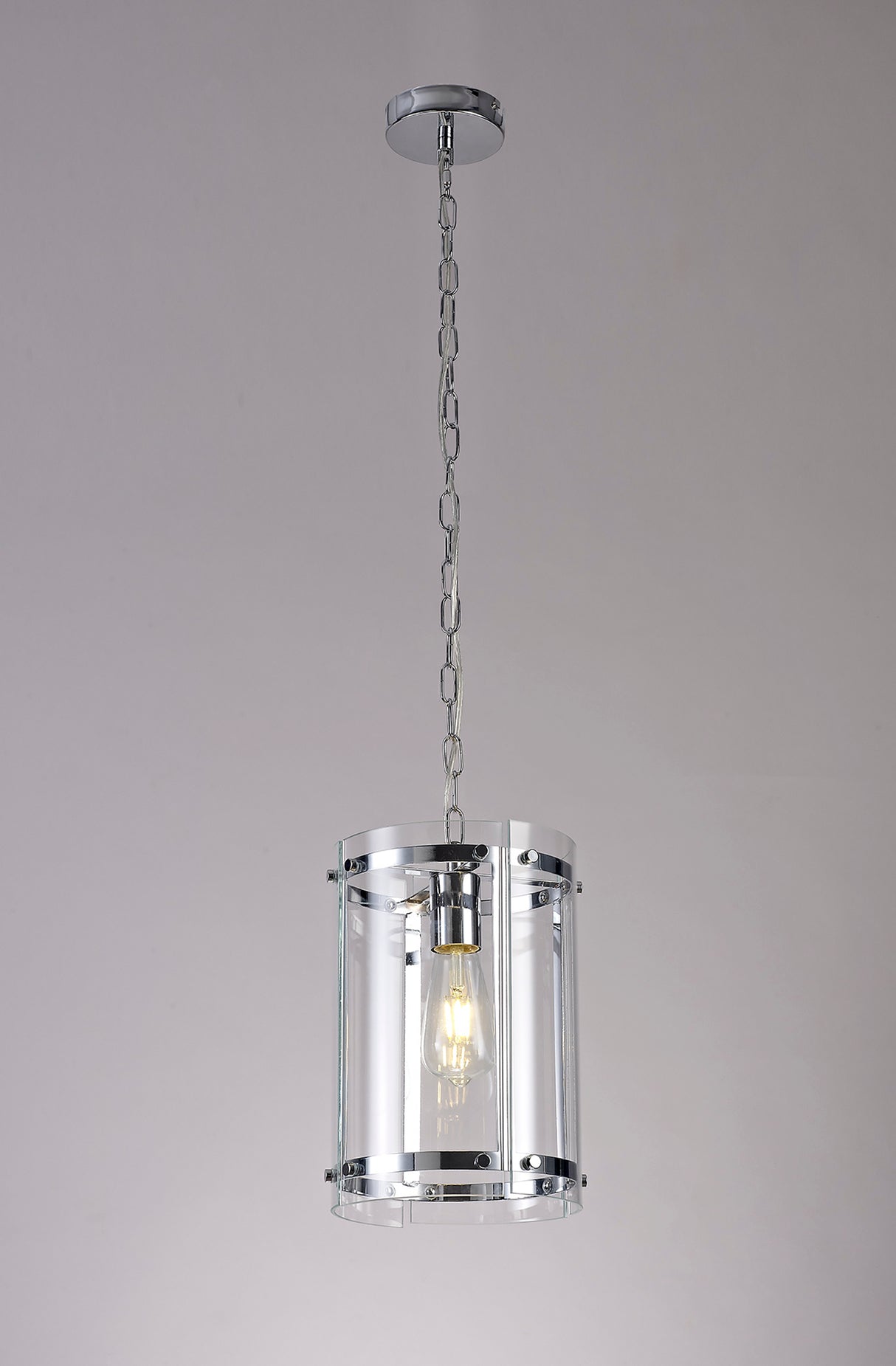 PRO6017 Propus Pendant 1 Light in a Chrome/Clear Finish