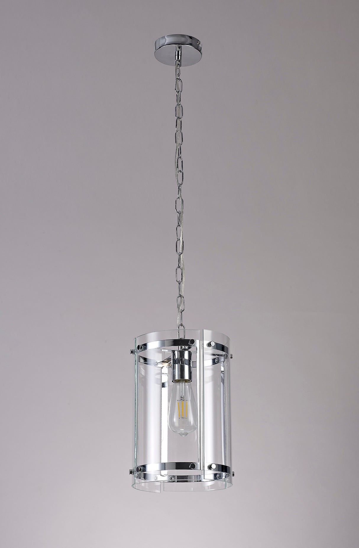 PRO6017 Propus Pendant 1 Light in a Chrome/Clear Finish