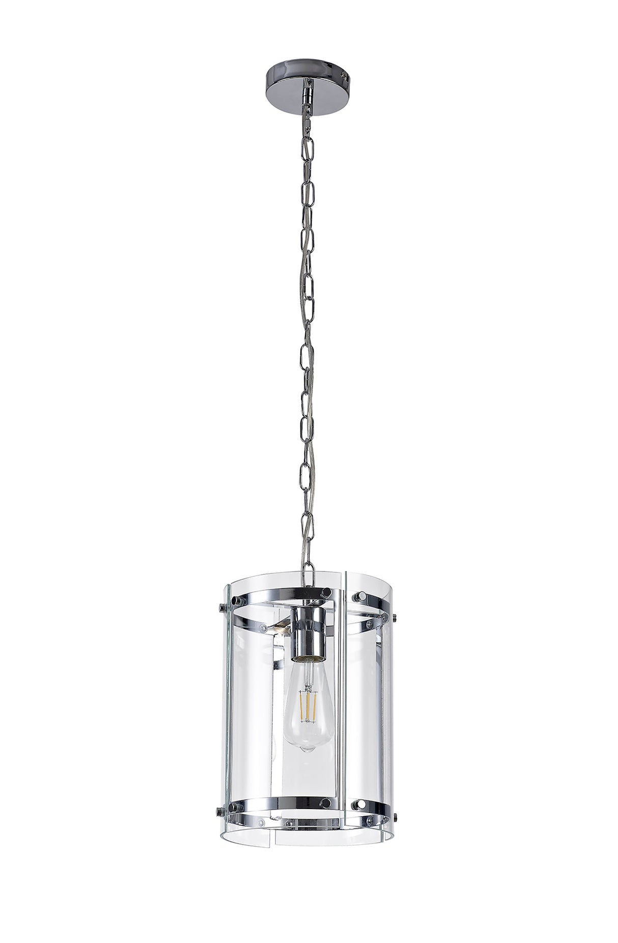 PRO6017 Propus Pendant 1 Light in a Chrome/Clear Finish