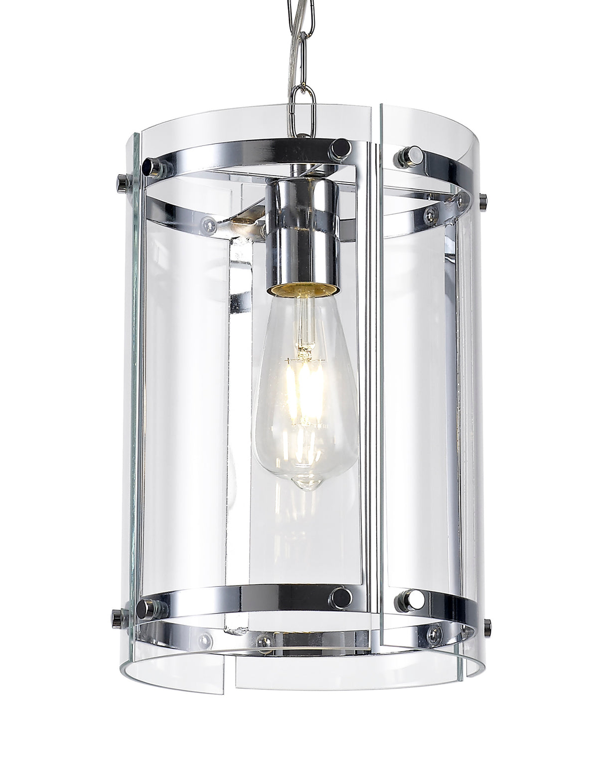 PRO6017 Propus Pendant 1 Light in a Chrome/Clear Finish