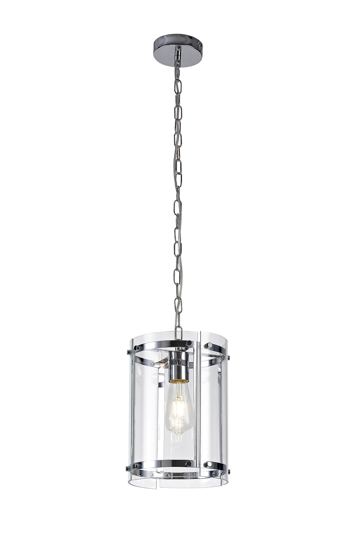 PRO6017 Propus Pendant 1 Light in a Chrome/Clear Finish