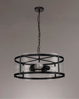 PRO8618 Propus Pendant 4 Light in a Matt Black/Clear Finish