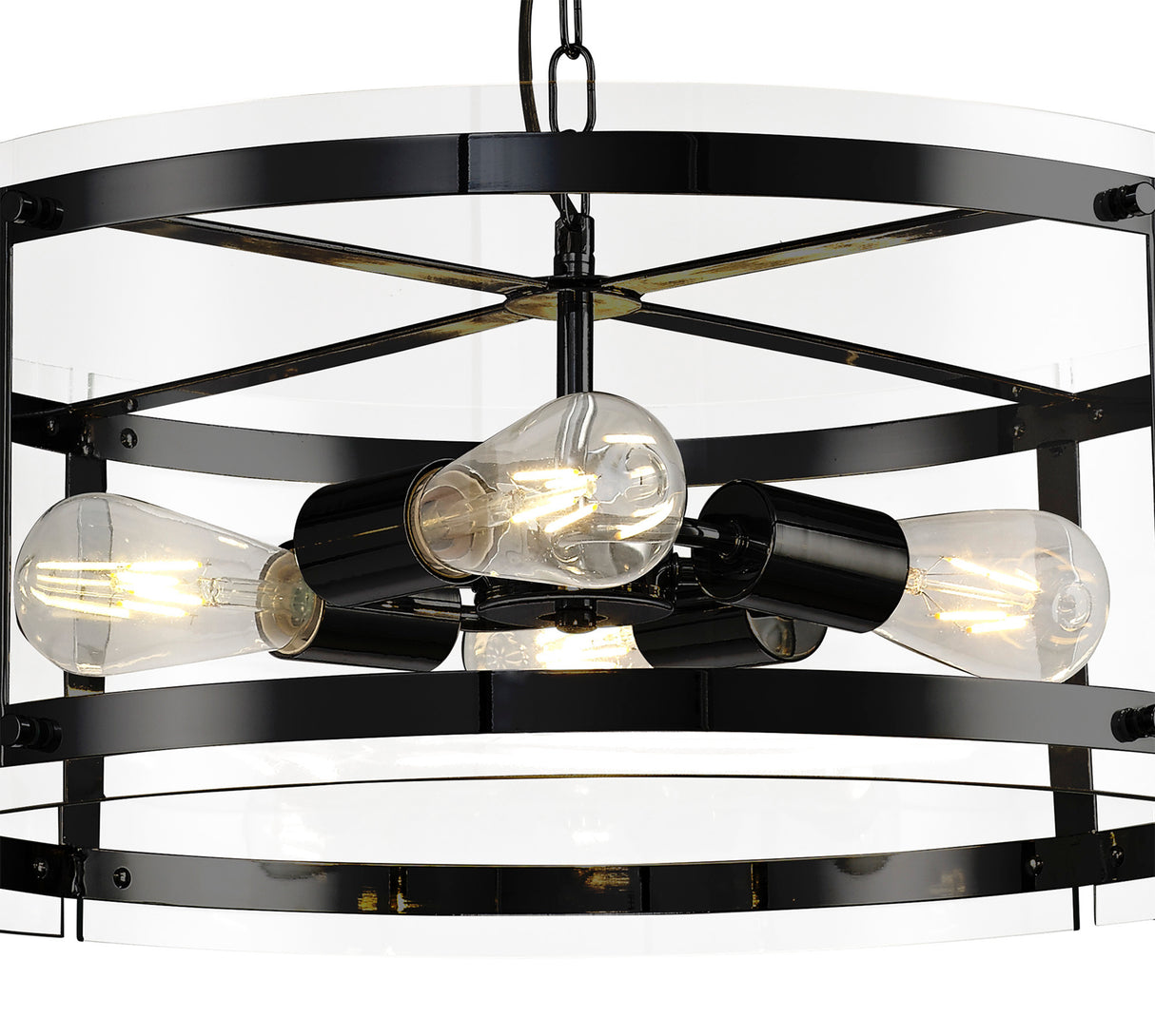 PRO8618 Propus Pendant 4 Light in a Matt Black/Clear Finish