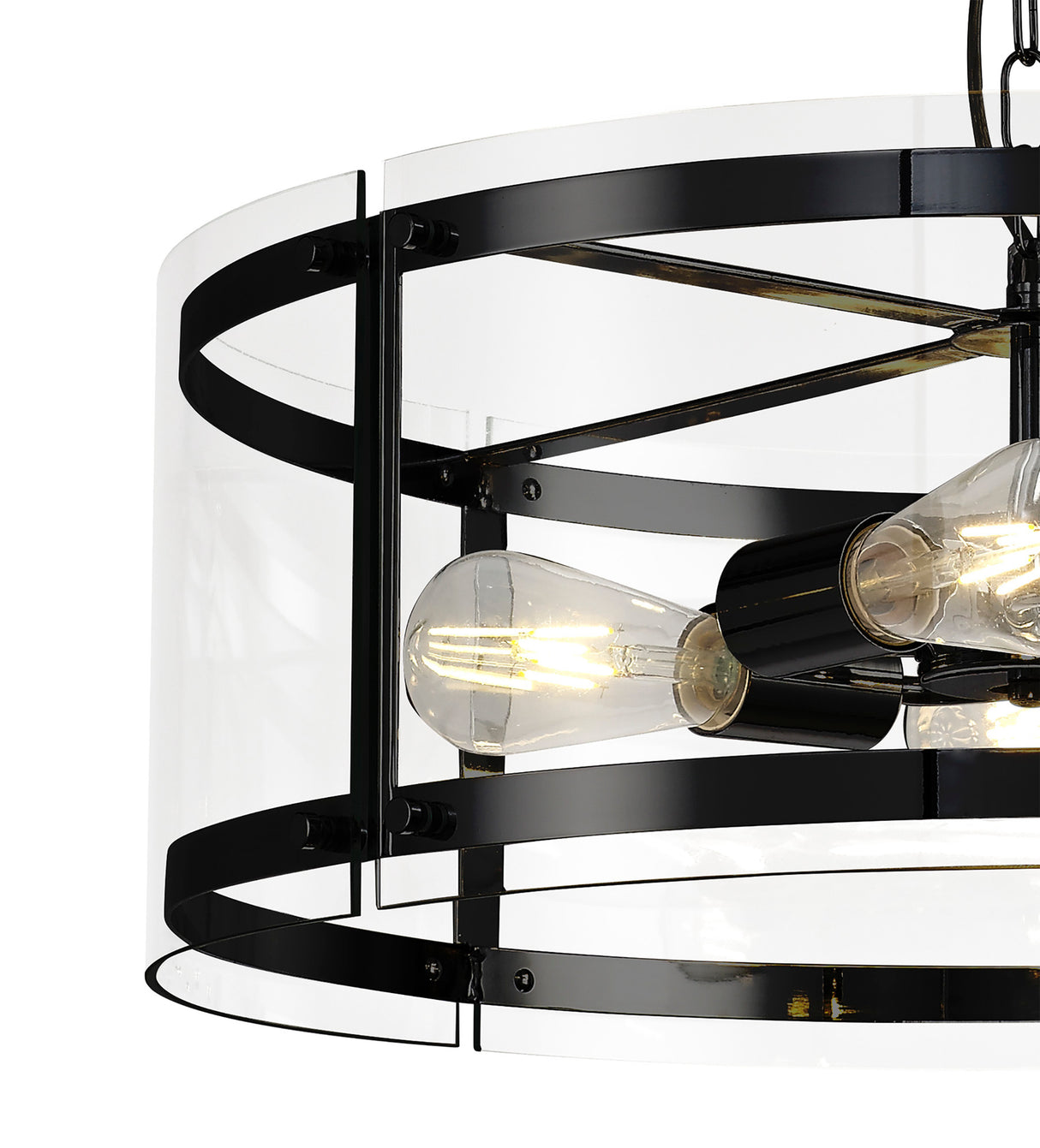 PRO8618 Propus Pendant 4 Light in a Matt Black/Clear Finish