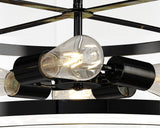 PRO8618 Propus Pendant 4 Light in a Matt Black/Clear Finish