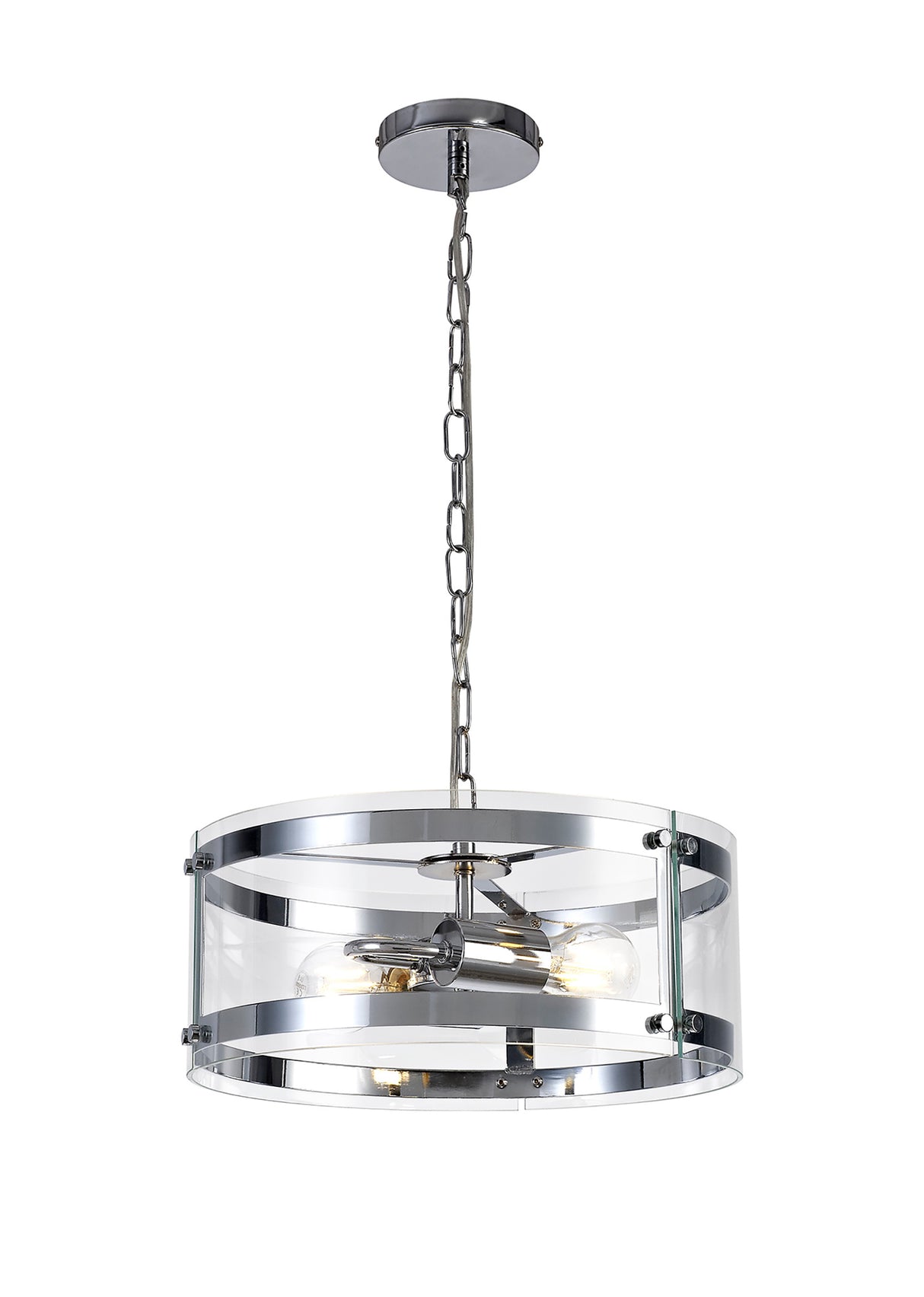 PRO9907 Propus Pendant 2 Light in a Chrome/Clear Finish