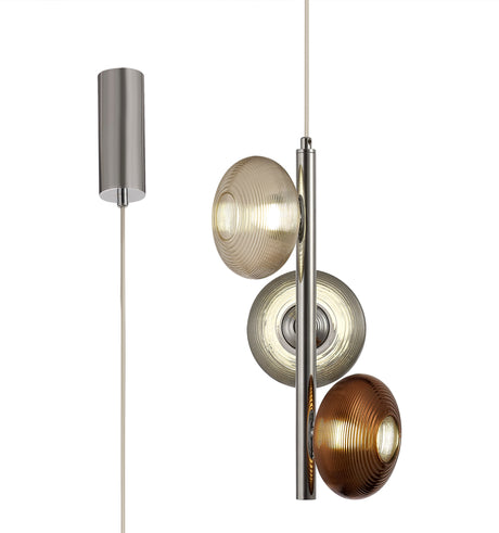 RAP1447 Rapeto Multiple Pendant 3 Light 24W LED in a Chrome/Copper/Champagne/Smoked Finish