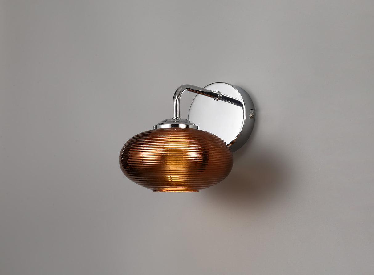 RAP9347 Rapeto Wall Lamp Switched 8W LED in a Chrome/Copper Finish