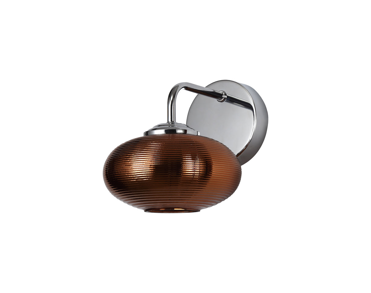 RAP9347 Rapeto Wall Lamp Switched 8W LED in a Chrome/Copper Finish