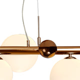 REG1667 Regor Pendant 7 Light in a Antique Copper/Opal/Copper Finish