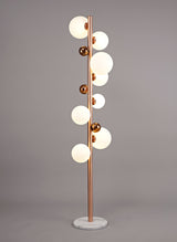 REG2667 Regor 170cm Floor Lamp 8 LIght in a Antique Copper/Opal/Copper Finish