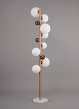 REG2667 Regor 170cm Floor Lamp 8 LIght in a Antique Copper/Opal/Copper Finish