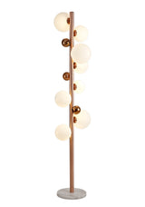 REG2667 Regor 170cm Floor Lamp 8 LIght in a Antique Copper/Opal/Copper Finish