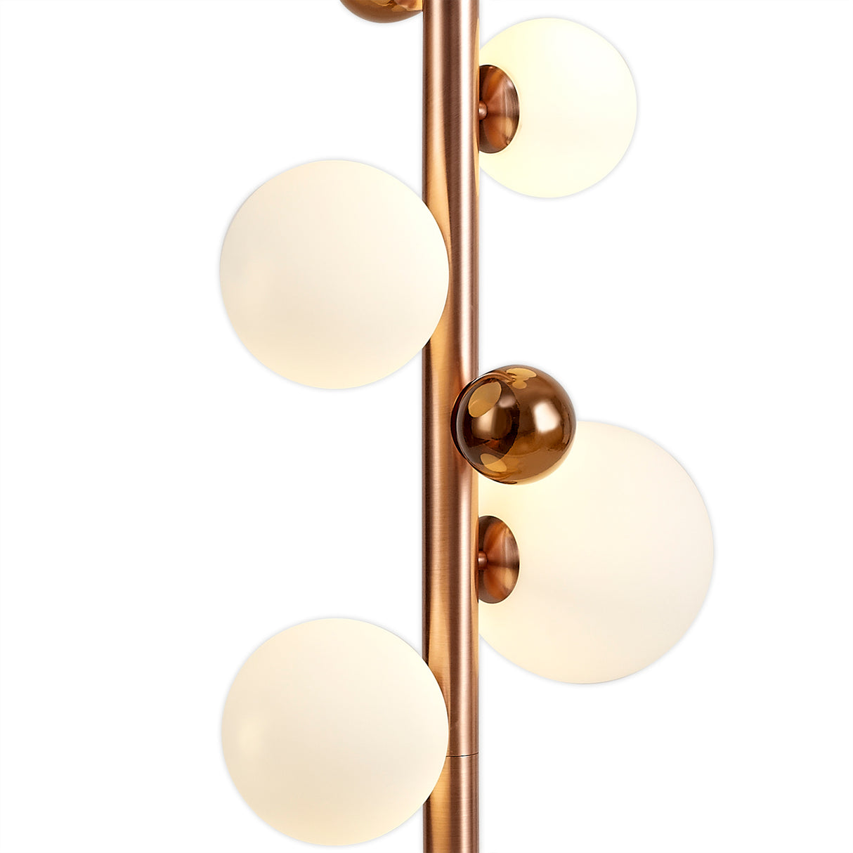 REG2667 Regor 170cm Floor Lamp 8 LIght in a Antique Copper/Opal/Copper Finish