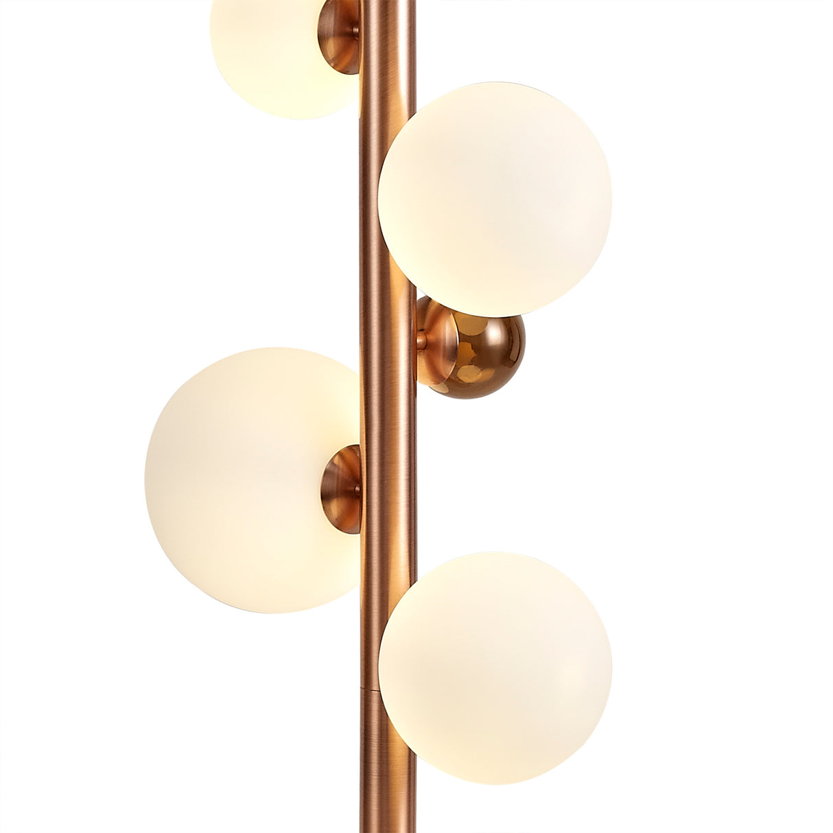 REG2667 Regor 170cm Floor Lamp 8 LIght in a Antique Copper/Opal/Copper Finish