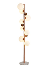 REG2667 Regor 170cm Floor Lamp 8 LIght in a Antique Copper/Opal/Copper Finish