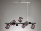 REG3037 Regor Pendant 7 Light in a Chrome/Smoked/Black Finish