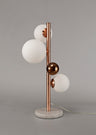 REG3667 Regor 60cm Table Lamp 3 Light in a Antique Copper/Opal/Copper Finish