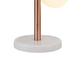 REG3667 Regor 60cm Table Lamp 3 Light in a Antique Copper/Opal/Copper Finish