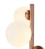 REG3667 Regor 60cm Table Lamp 3 Light in a Antique Copper/Opal/Copper Finish