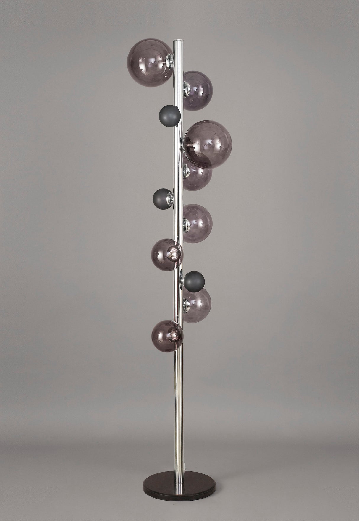 REG4037 Regor 170cm Floor Lamp 8 Light in a Chrome/Smoked/Black Finish